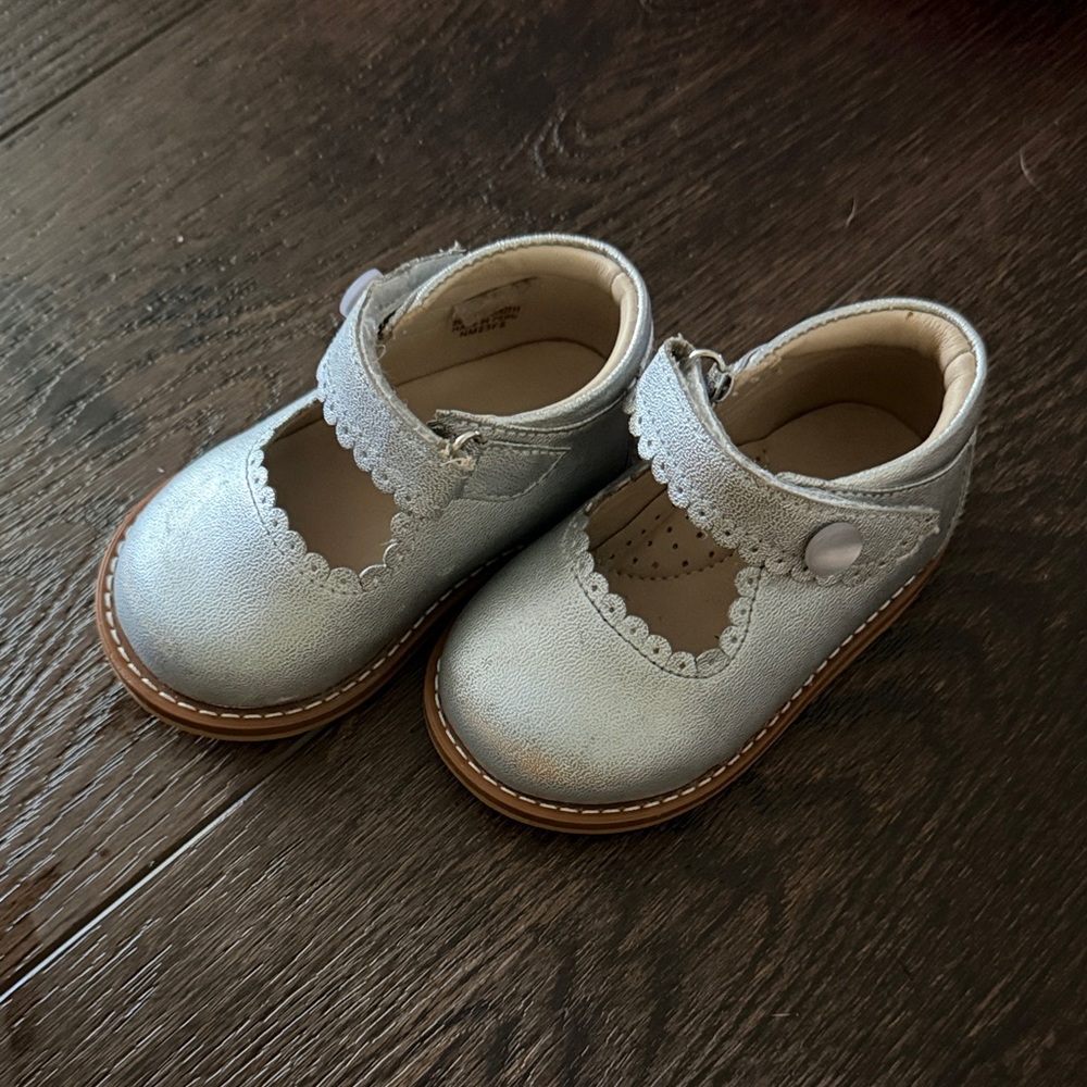 Elephantito Silver Mary Jane Baby & Walker Shoes
